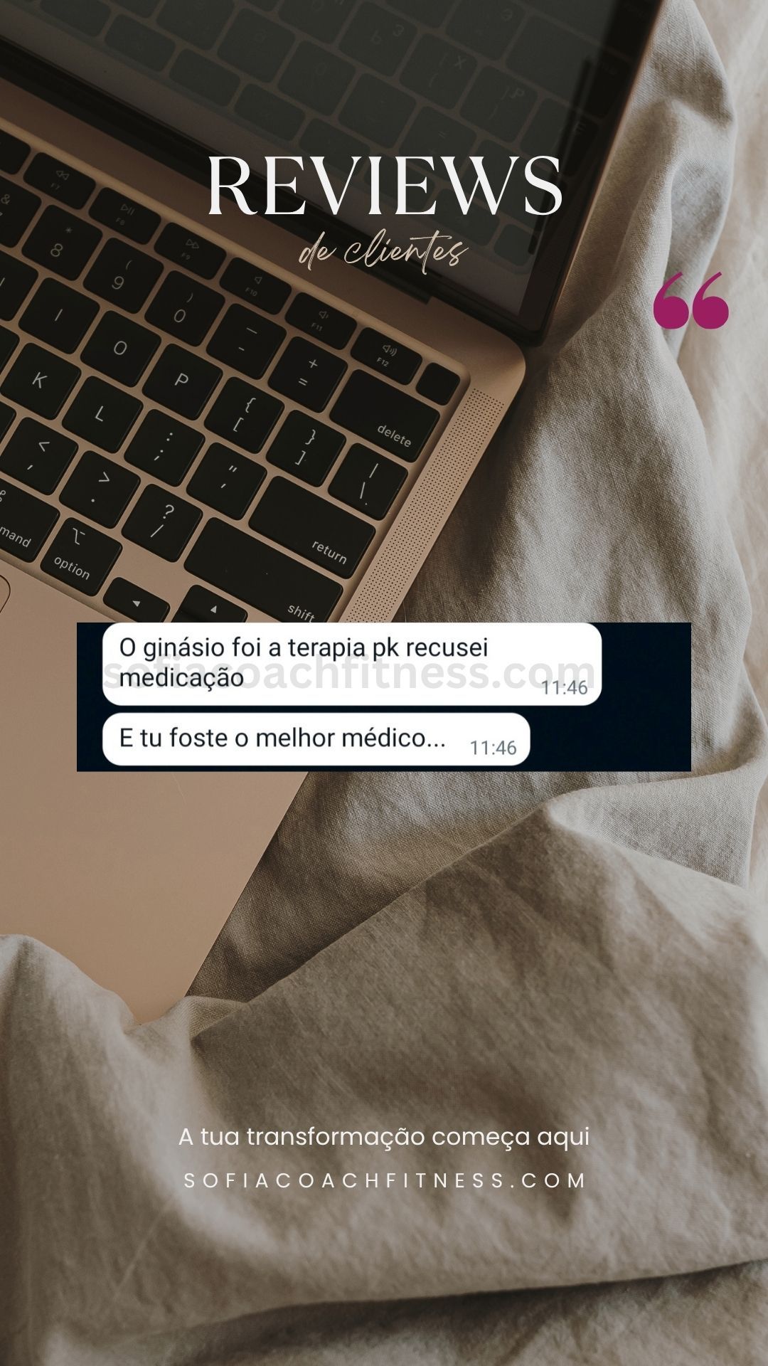 Mensagem de WhatsApp com resultados de perda de gordura e melhoria da composição corporal